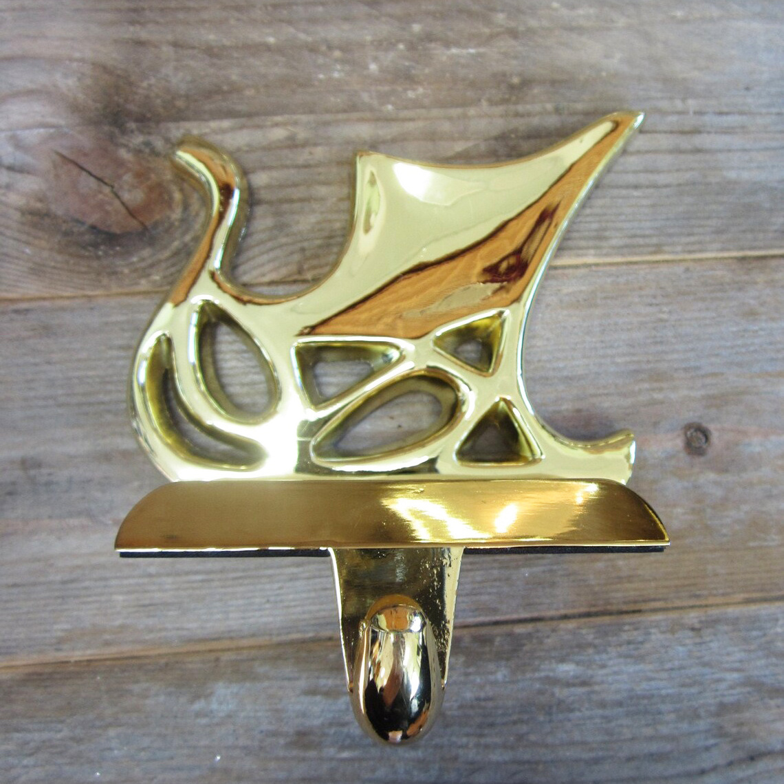 Christmas Tree Brass Stocking Holder