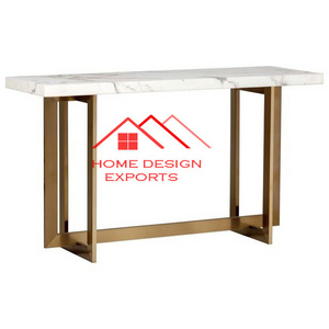 High Selling Home Decor Furniture  Console Table In Golden Finished With Marble Top For Morden Home Office Living Room Decor