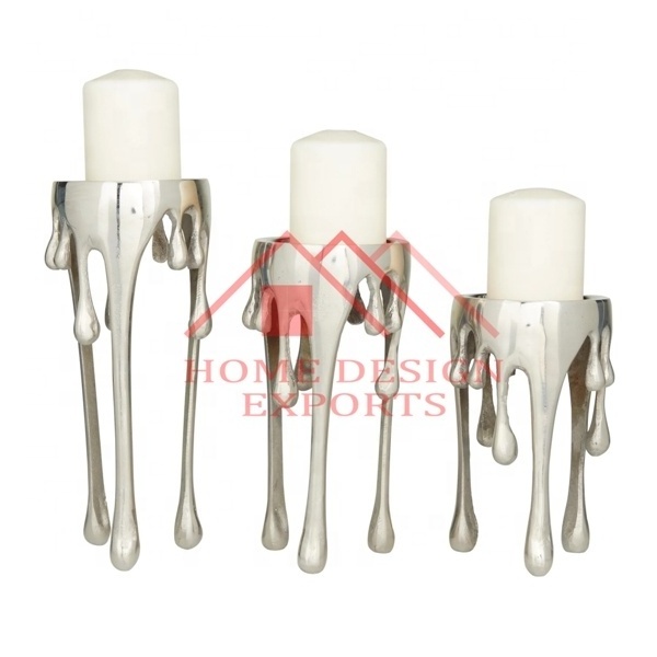 Eco-Friendly Handicraft Aluminium T-Light Candle Votive Table Centerpiece for Christmas Decor New Candle Hurricane Candle Holder