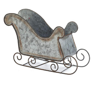 Christmas Decorations Vintage Galvanized Iron Christmas Sleigh for Christmas Ornaments Decorations