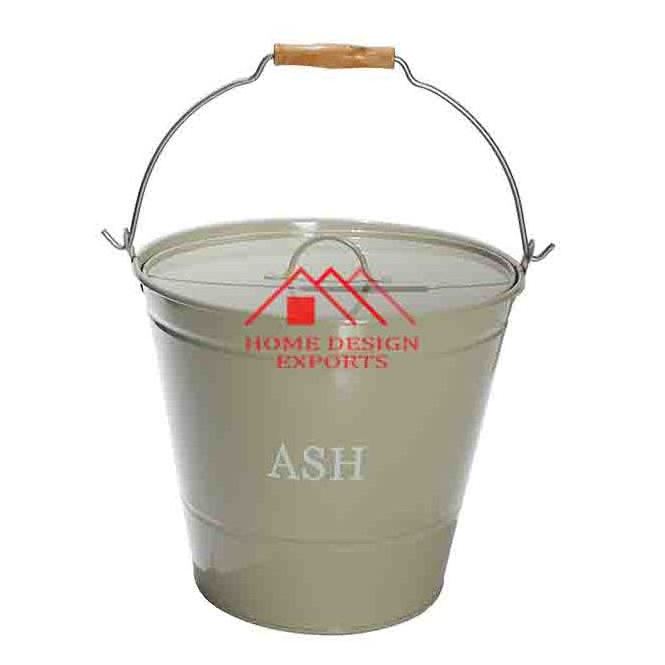 Iron Tin Powder Coated Coal Bucket for Indoor and Outdoor  Iron Galvanized Ash Bucket for Fireplace Fire Pit Accessories