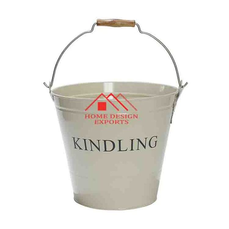 Iron Tin Powder Coated Coal Bucket for Indoor and Outdoor  Iron Galvanized Ash Bucket for Fireplace Fire Pit Accessories