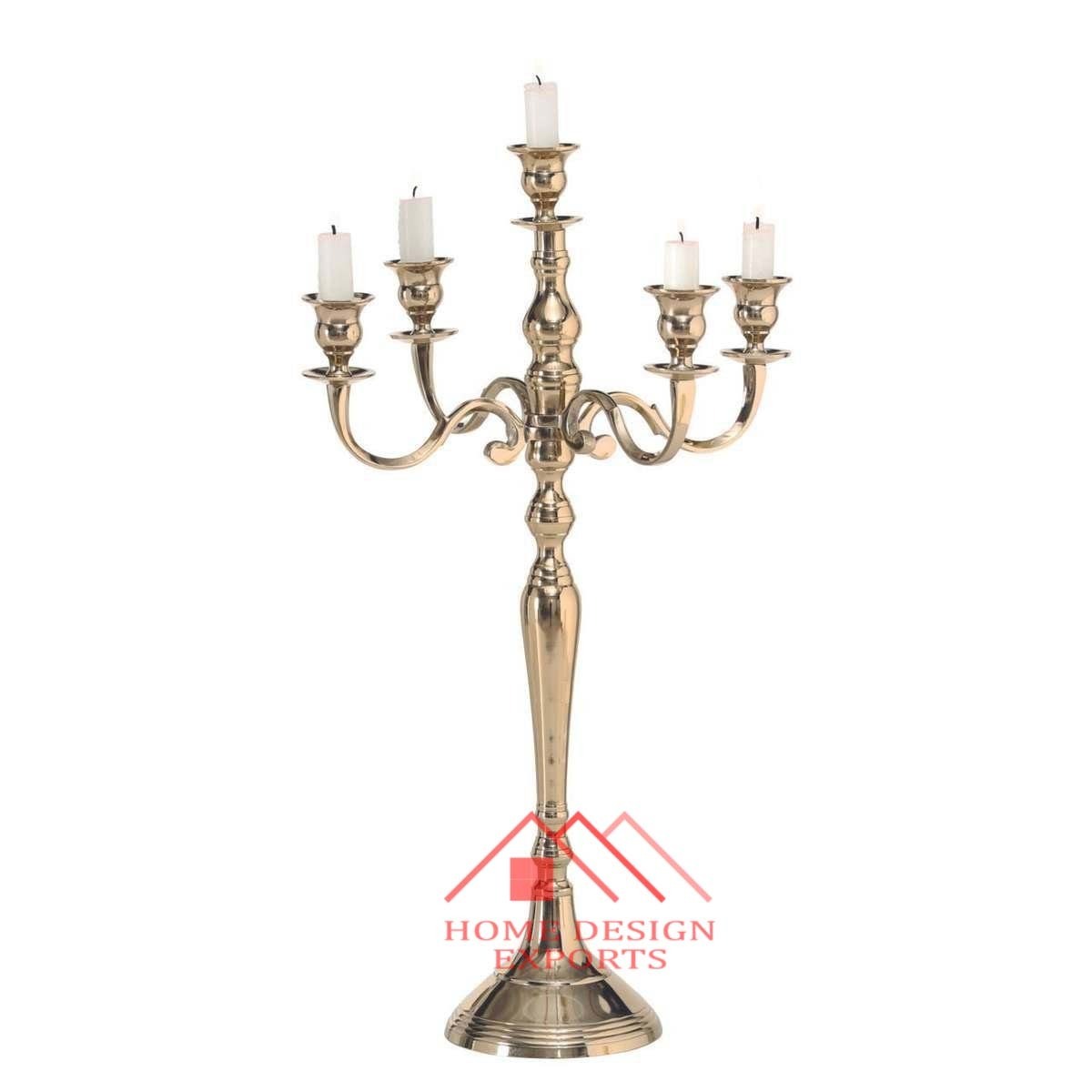 Wedding Floor Centerpieces Aluminium 9 Arms Candelabra for Wedding Decor 2023 Aluminium Candelabra with Crystal Votive