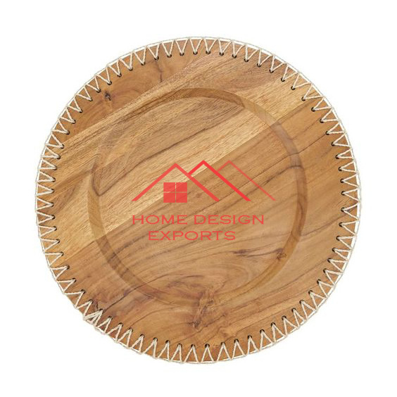 Pearl Wood Charger Plate In Natural Polished Finished Hot Selling Handmade Food Serving Wooden Plate At Cheap Price In Low MOQ