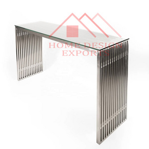 Silver Stainless Steel Console Table for Living Room Decorations Modern Console Office Table for Sale Unique Side Metal Table