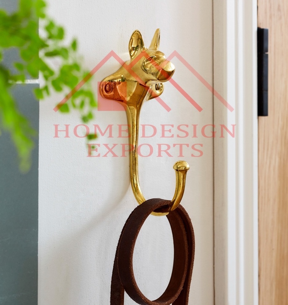 Metal Brass Bull Dog Wall Hook Hanger Latest Design Animal Wall Hook for Bathroom Towel New Arrival Coat Rack Hook Hanger