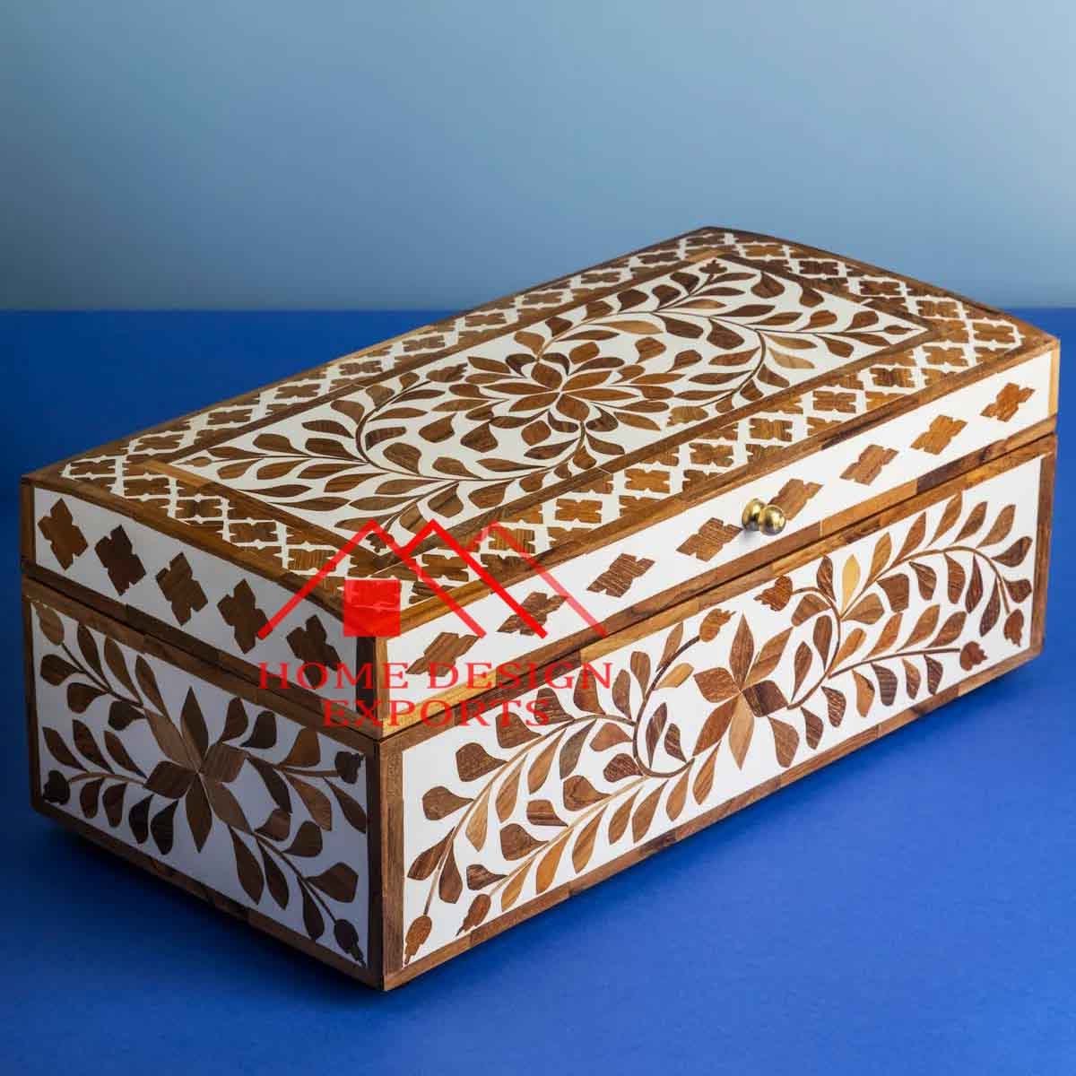 100% Natural Camel Bone Inlay Decorative Jewelry Storage Box Unique Rectangle Shape Clothes Box for Sale Elegant Trinket Box