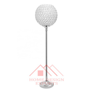 Tall Crystal Globe Votive Candle Holder for Wedding Decorations Wholesale Lowest Price Metal Tall Candle Holder Crystal Votive