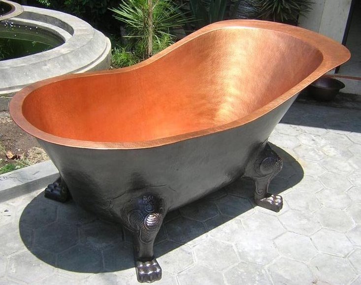 Brass Tub, Shiny Polished Bath Tub, Freestanding Metal Bathtub