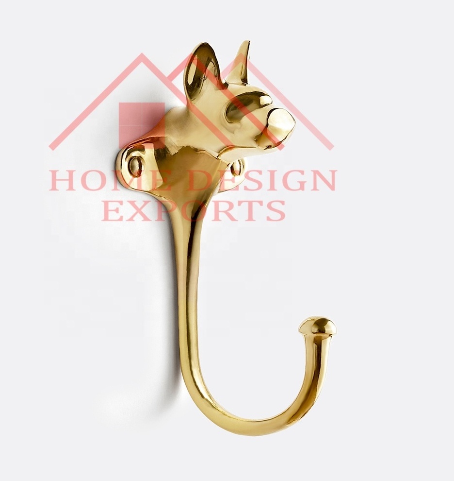 Metal Brass Bull Dog Wall Hook Hanger Latest Design Animal Wall Hook for Bathroom Towel New Arrival Coat Rack Hook Hanger