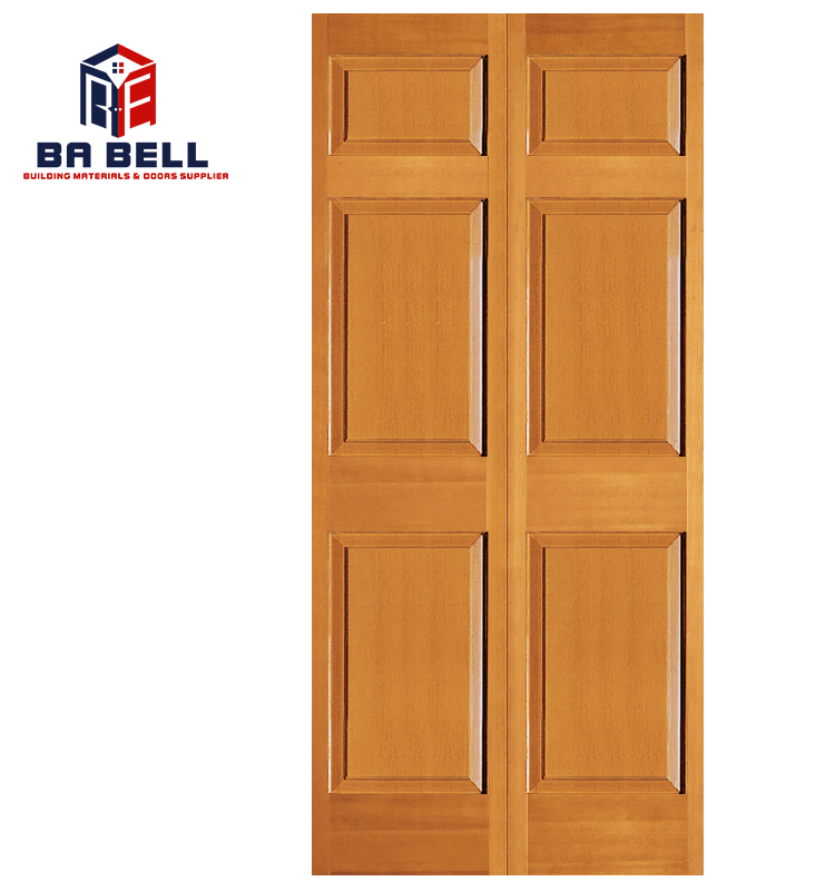 New style french 2 panels reddish brown half louver wooden door design barn flat panel timber door customized entrance  doors