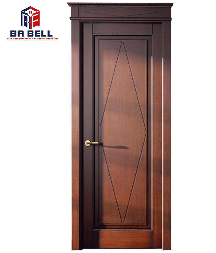 Simple Modern Diamond Shape Carving Design Wooden Doors Bedroom Solid Wood  Interior Doors wood glass door design  available