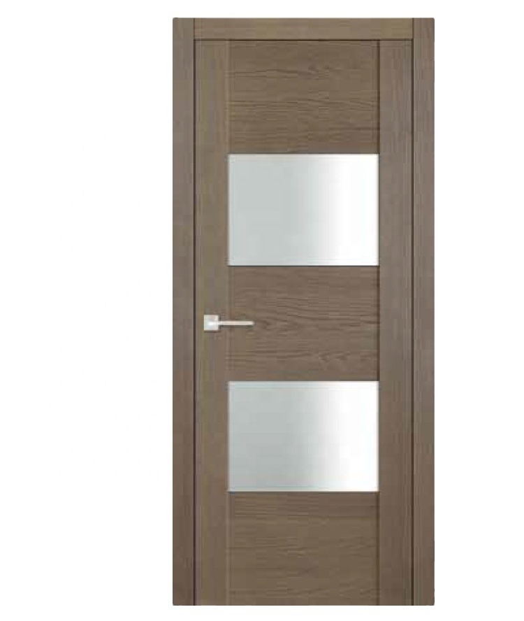 China Supplier MDF Wood Veneer Durable Interior Office Doors with Windows Bathroom Wooden Internal Doors