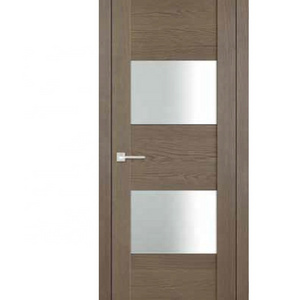 China Supplier MDF Wood Veneer Durable Interior Office Doors with Windows Bathroom Wooden Internal Doors