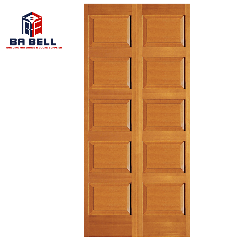 New style french 2 panels reddish brown half louver wooden door design barn flat panel timber door customized entrance  doors