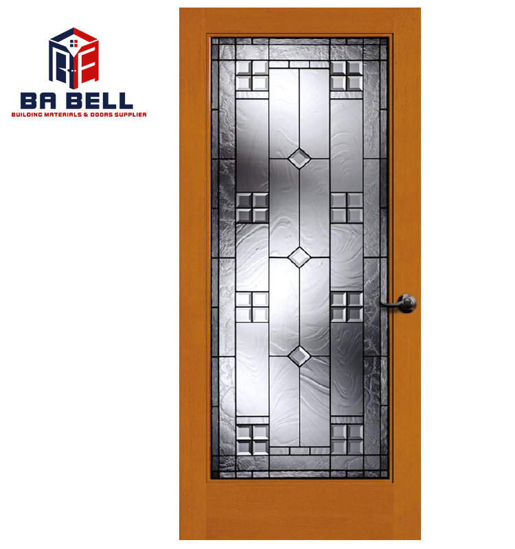 French  Style Water Resistant Simple Design  Frosted Pantry Door with Glass Custom swing single double  Doors