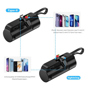 Portable Power Bank 5000mAh Charger Built in Cable Mini Powerbank Cute Battery Pack for iPhone 14 Pro Max 13 12 for Samsung