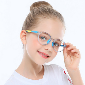 Customize tr90 frames optical glasses flexible cute safety silicone kids colorful  blue light filter computer gaming eyeglasses