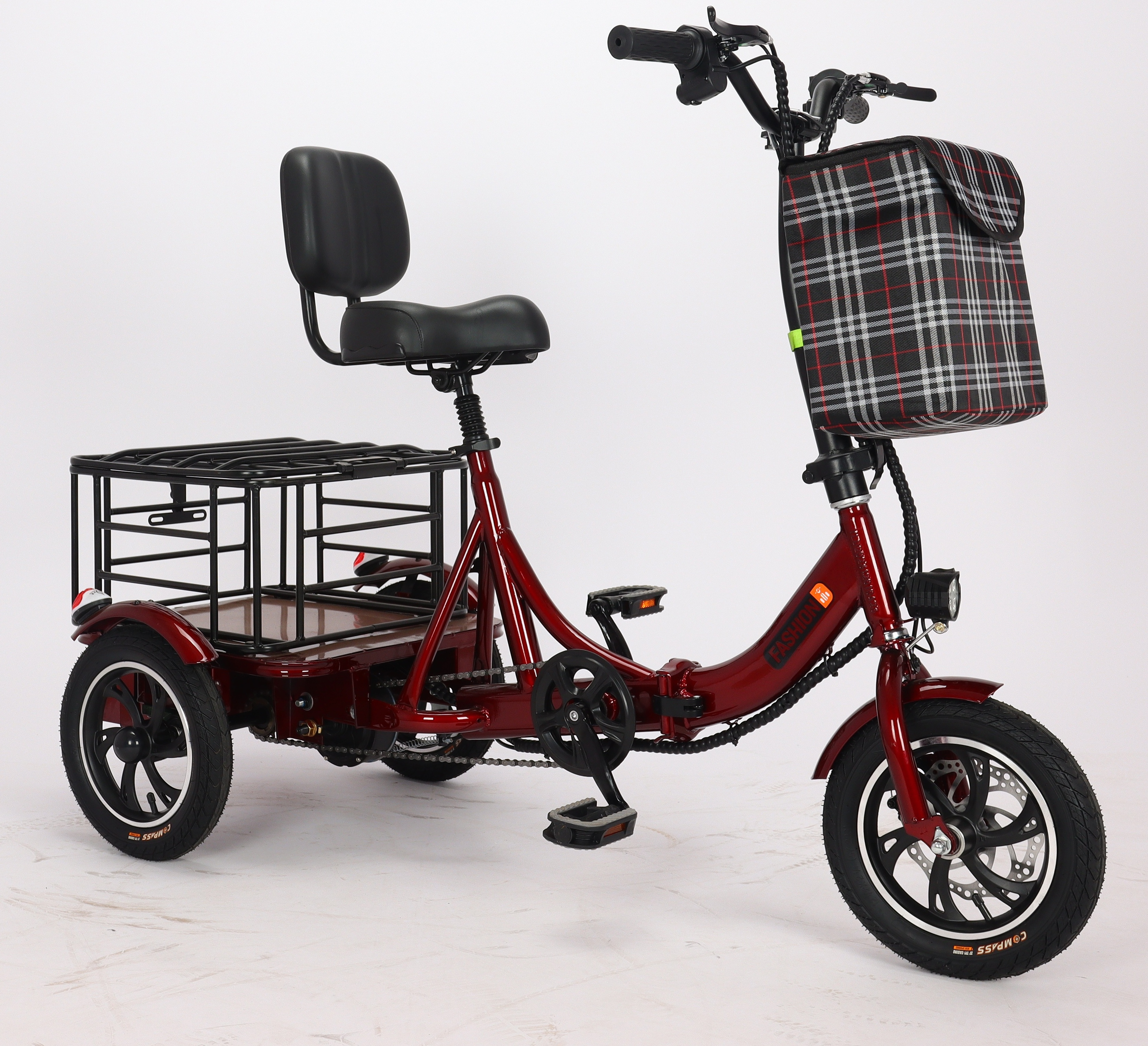 The new folding electric tricycle bipedal dual-purpose household battery car