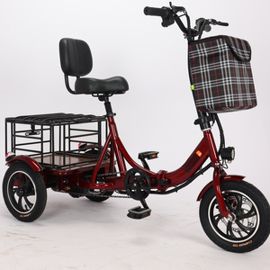 The new folding electric tricycle bipedal dual-purpose household battery car