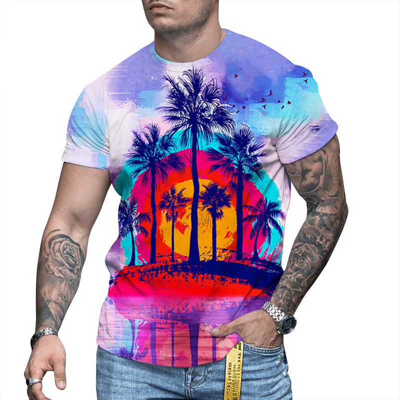 Custom Short Sleeve Printed Premium T Shirts 3d Embossed Print Men Plus Size T Shirts