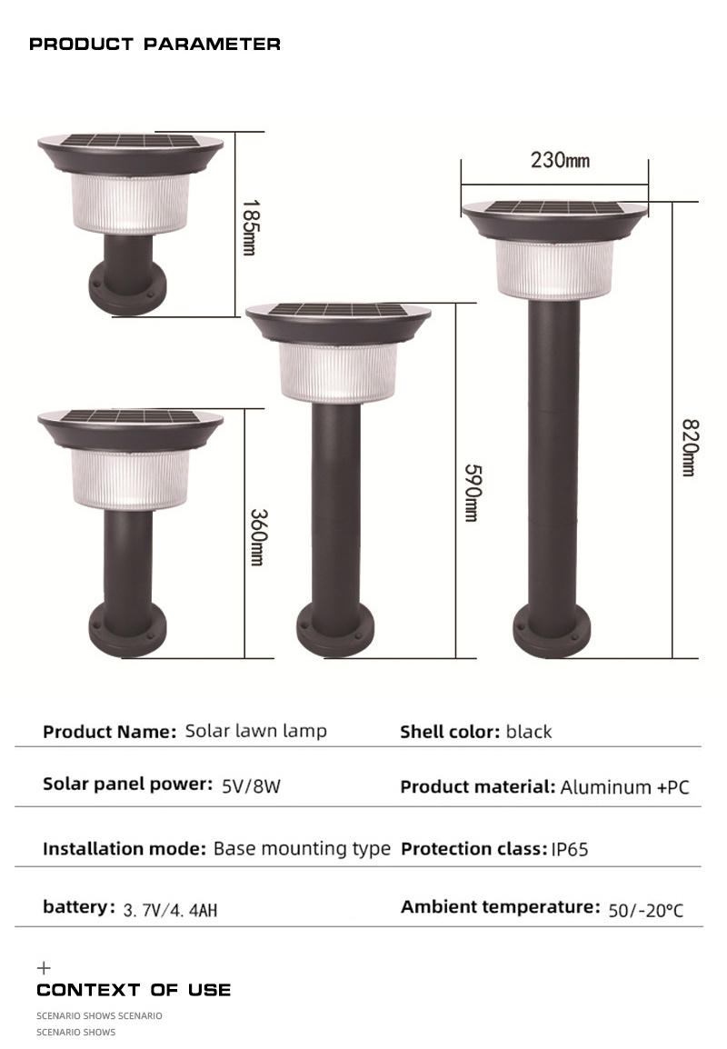 Led Pole Light Powered Outdoor Pathway Decoration Landscape Waterproof Lawn Lamp Solar Spot Lights