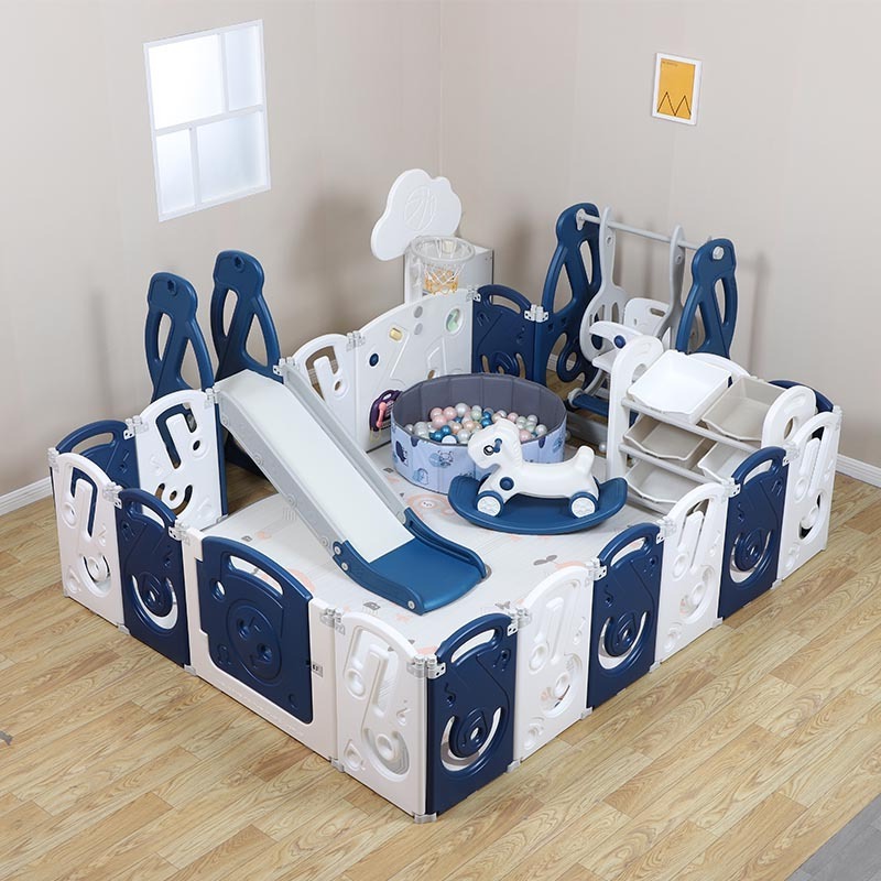 Popular Plastic Baby Playpen Big Size Luxury Foldable Adult Baby Playpen Portable Plastic Care Fence For Babies And Kids