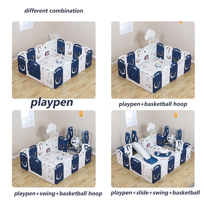 Popular Plastic Baby Playpen Big Size Luxury Foldable Adult Baby Playpen Portable Plastic Care Fence For Babies And Kids