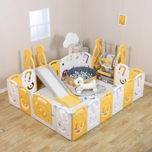 Popular Plastic Baby Playpen Big Size Luxury Foldable Adult Baby Playpen Portable Plastic Care Fence For Babies And Kids