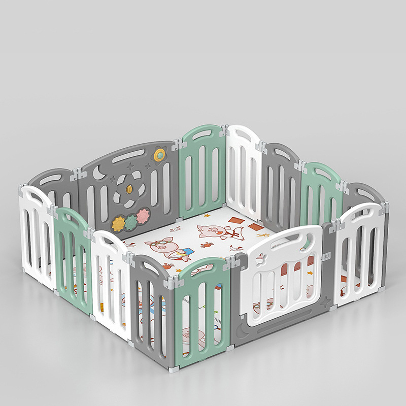 Foldable Safety Fence Large Square Portable Mesh Kids' Playpen Bed Toddler Fences Indoor Play Pen Yard Baby Playpens With Gate