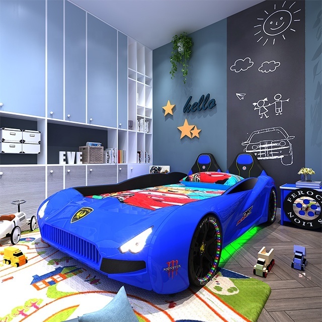 children car race bed for kids boy house bedroom furniture