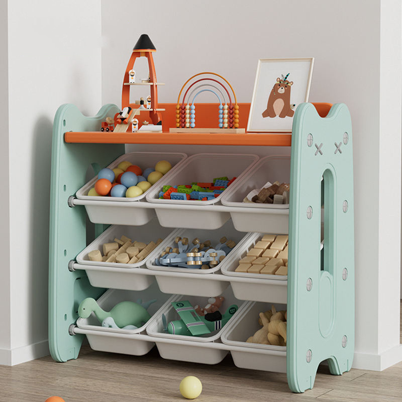 Baby Furniture Kids Toys Storage Shelf Plastic Movable Storage Rack Drawer Kids Cabinets For Children Kindergarten Use