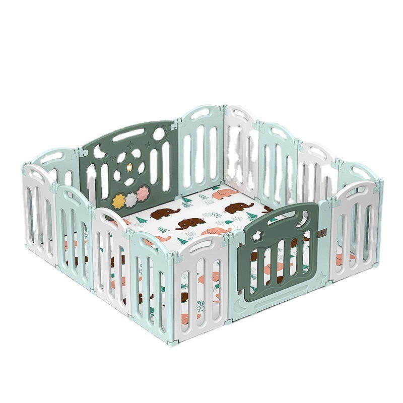 Foldable Safety Fence Large Square Portable Mesh Kids' Playpen Bed Toddler Fences Indoor Play Pen Yard Baby Playpens With Gate