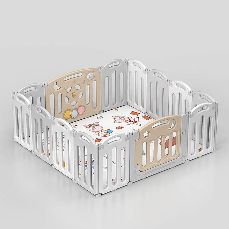 Foldable Safety Fence Large Square Portable Mesh Kids' Playpen Bed Toddler Fences Indoor Play Pen Yard Baby Playpens With Gate