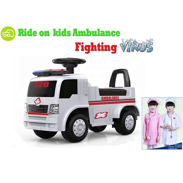 ride on kids Ambulance car push ride on baby ride on car electric car for baby Indoor and outdoor toy