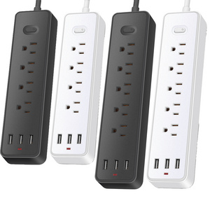 US Standard Plug Surge Protector Multi Plug Sockets with outlet Industrial Extension Power Strip with USB Port