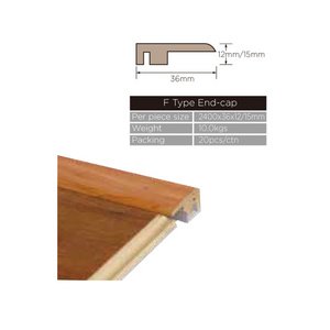 BBL MDF laminate flooring accessories 2400*36*12/15 mm F-type End cap molding stair nose