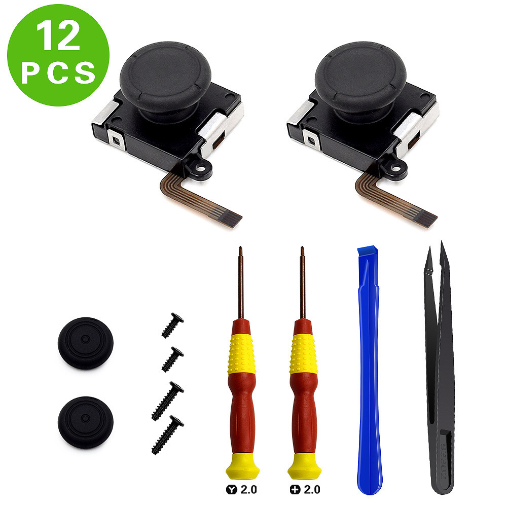 Joystick Repair Kit for NS Controller,3D Analog Sticks Replacement  with Screwdriver and Prying Tools for NS Controllers