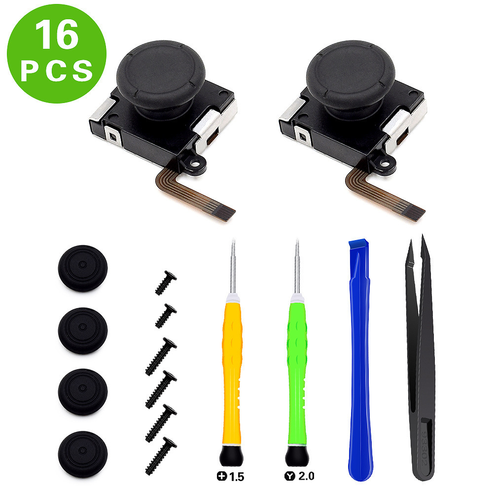 Joystick Repair Kit for NS Controller,3D Analog Sticks Replacement  with Screwdriver and Prying Tools for NS Controllers