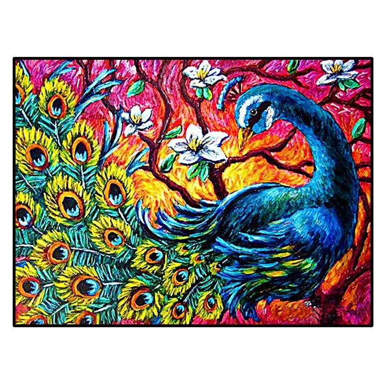 Full Drill Animal Diamond art Painting kit Embroidery Peacock 5D DIY Animal Customized Mosaic Fantasy Wall Art for  kid