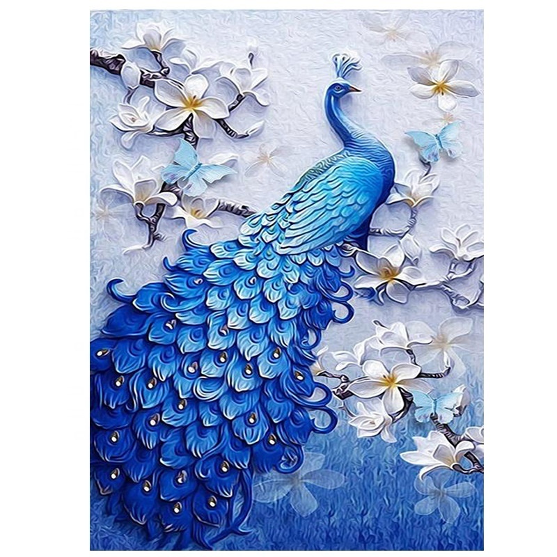 Full Drill Animal Diamond art Painting kit Embroidery Peacock 5D DIY Animal Customized Mosaic Fantasy Wall Art for  kid