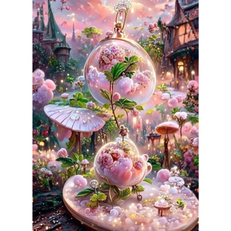 Custom hot Canvas Fantasy Scenery crystal 5d Diamond art Painting kits flowers ab full Drills fairy dust diamond painting  beads