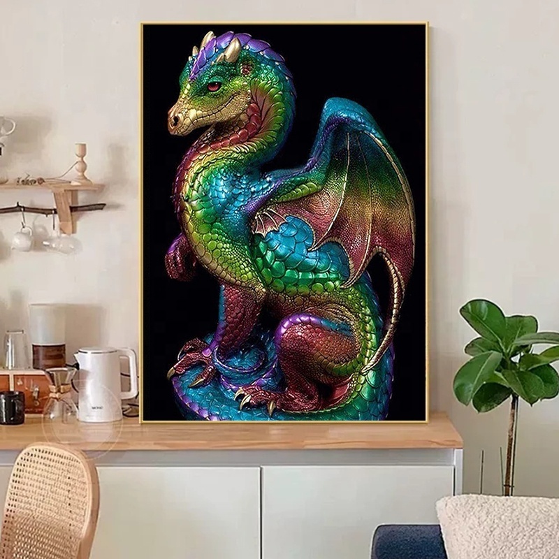 Customcrystal  DIY 5D diamond paintings Chinese Dragon Full of Diamonds Embroidery Handmade Diamond paintings