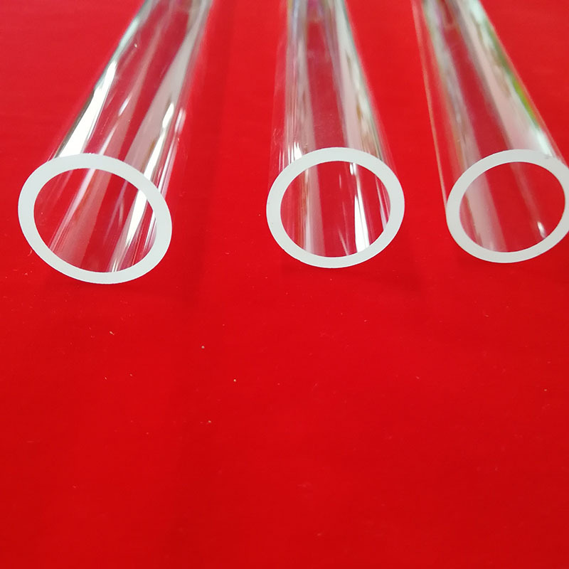 Custom clear UV quartz glass tube furnace High frequency furnace high temperature resistance silica glass pipe