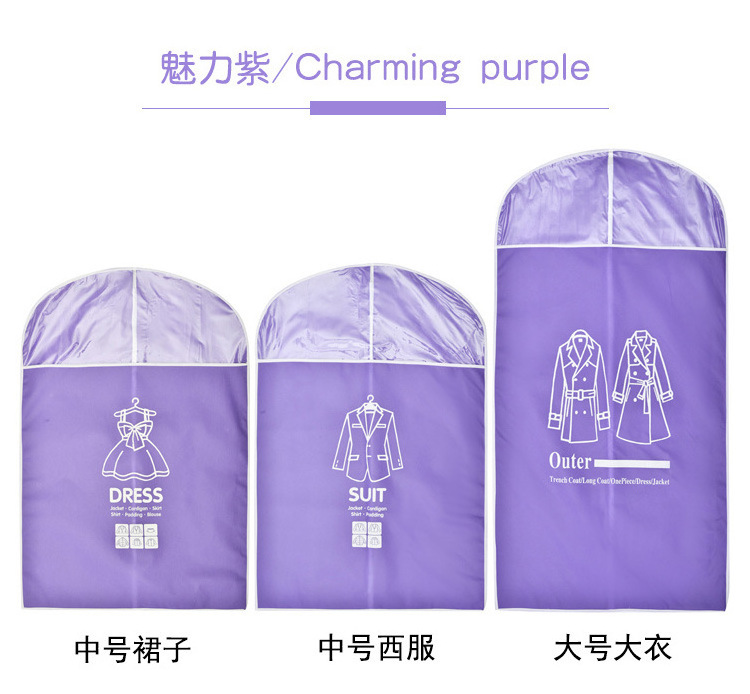 Custom Non-woven Coats Dresses Protectors Dust-Proof Clothes Cover Bag Suit Garment Bag for Closet Storage Hanging Clothes