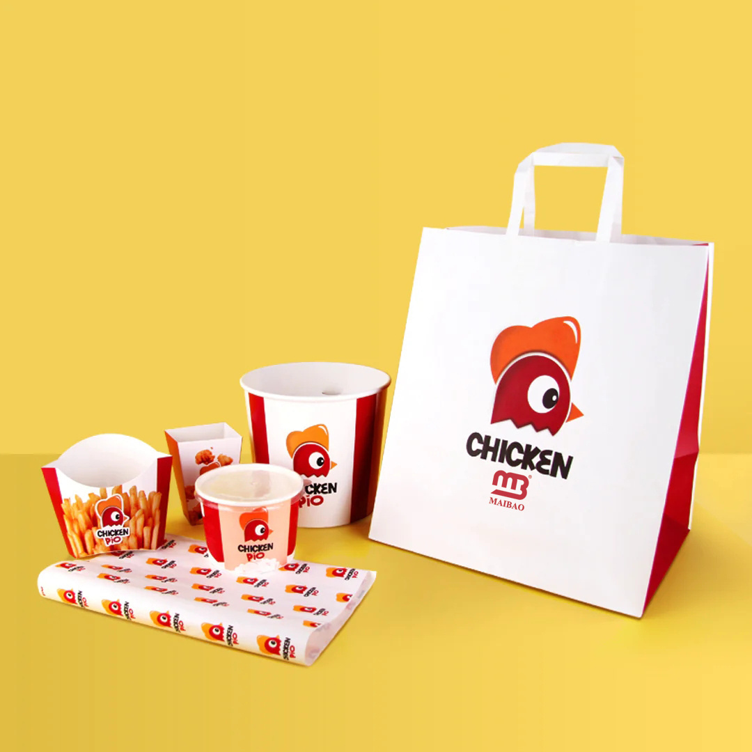 Customized Food Grade MDonald Burger Packaging Take Away French Fries Fried Chicken Wings Nuggets Carton Paper Food Gable Box