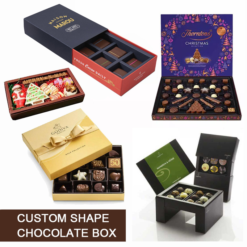 Custom logo printed decorative wedding chocolate packaging box diwali dried fruit empty packing for dry fruit gift paper box