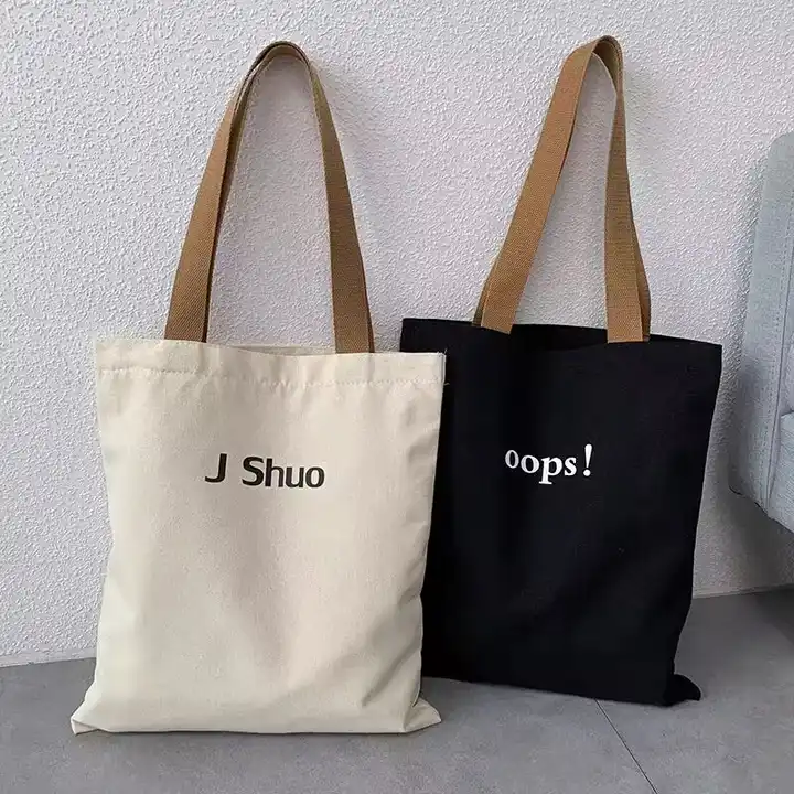 Wholesale Customised Cheap Thick lined Jute Shopper Shopping Black Cloth Bag Canvas Fabric Material Tote Bag For Printing Making