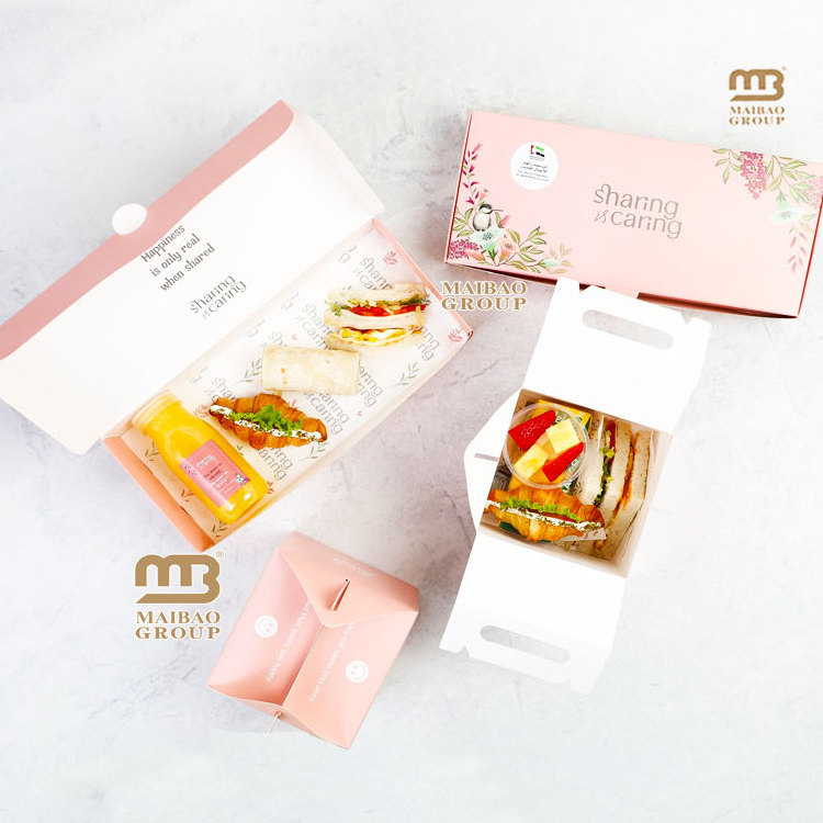 Custom Taco Takeout Single Collapsible Sandwich Size Single Loaf Bread Box Wrap Fries Carryout Box, Sandwich Packaging Carton