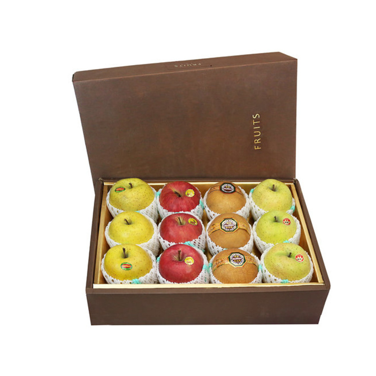 Custom design eco cardboard transport packaging boxes for sale export fresh peach cherry banana fruit gift box for shipping